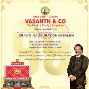 Vasanth & Co – New bus stand west road, opposite to ATC depot, Salem